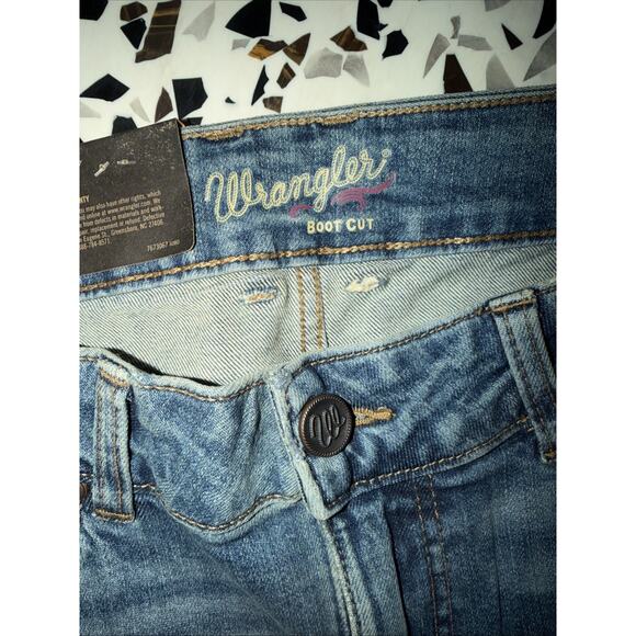NEW Wrangler Retro Mae Jeans Women Sz 7 R Blue Boot Cut Mid Rise Stretch Western - Picture 8 of 9